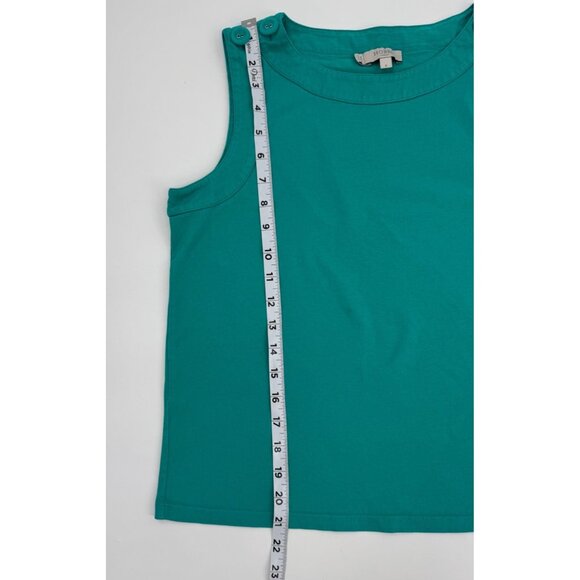 Hobbs London Maddy Cotton Vest Sleeveless Green Cotton Button-Shoulder Top S - Picture 7 of 13